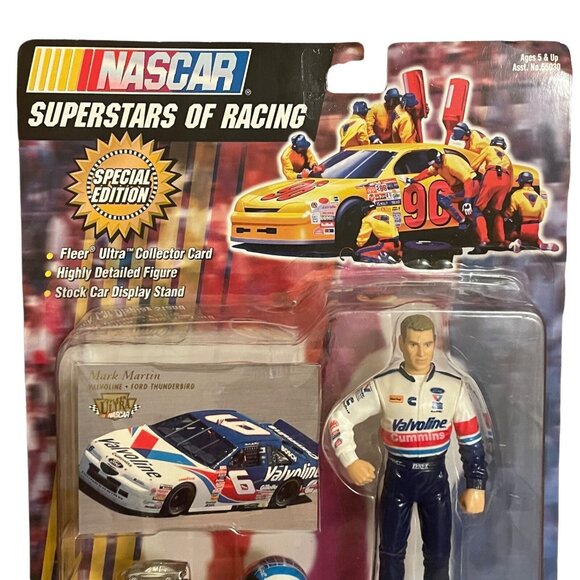 Mark Martin Superstars Of Racing Nascar Figure Set 1997 Card Figure Car Stand - Picture 3 of 10